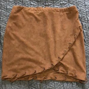 Brown suede Express skirt. Brand new with tags.